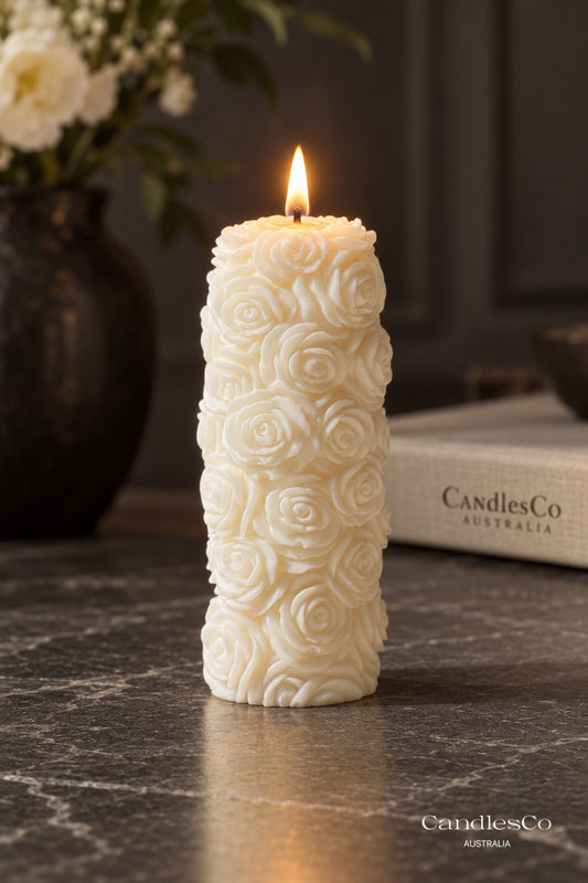 Rose Blossom Pillar Candle