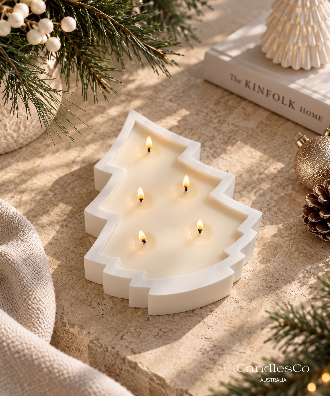 Christmas Tree Candle Bowl | Handmade Christmas Candle