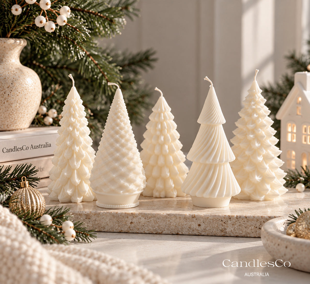 Woven Christmas Tree Candle – Handmade Soy Christmas Candle