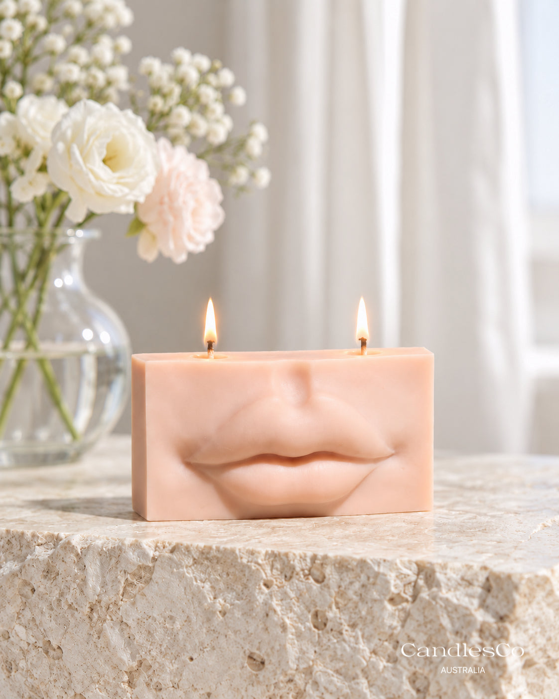 Lips Candle – Handmade Sculptural Soy Wax Double Wick Candle