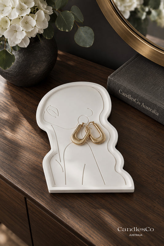 Abstract Woman Face Trinket Tray | Handmade Jewellery Dish
