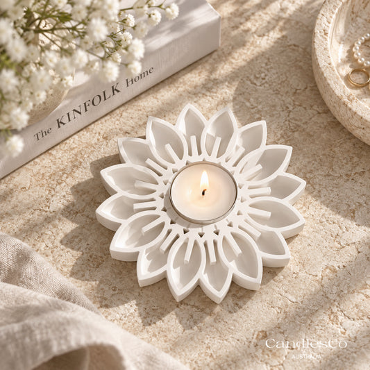 Floral Tealight Candle Holder | Handmade Flower Candle Holder