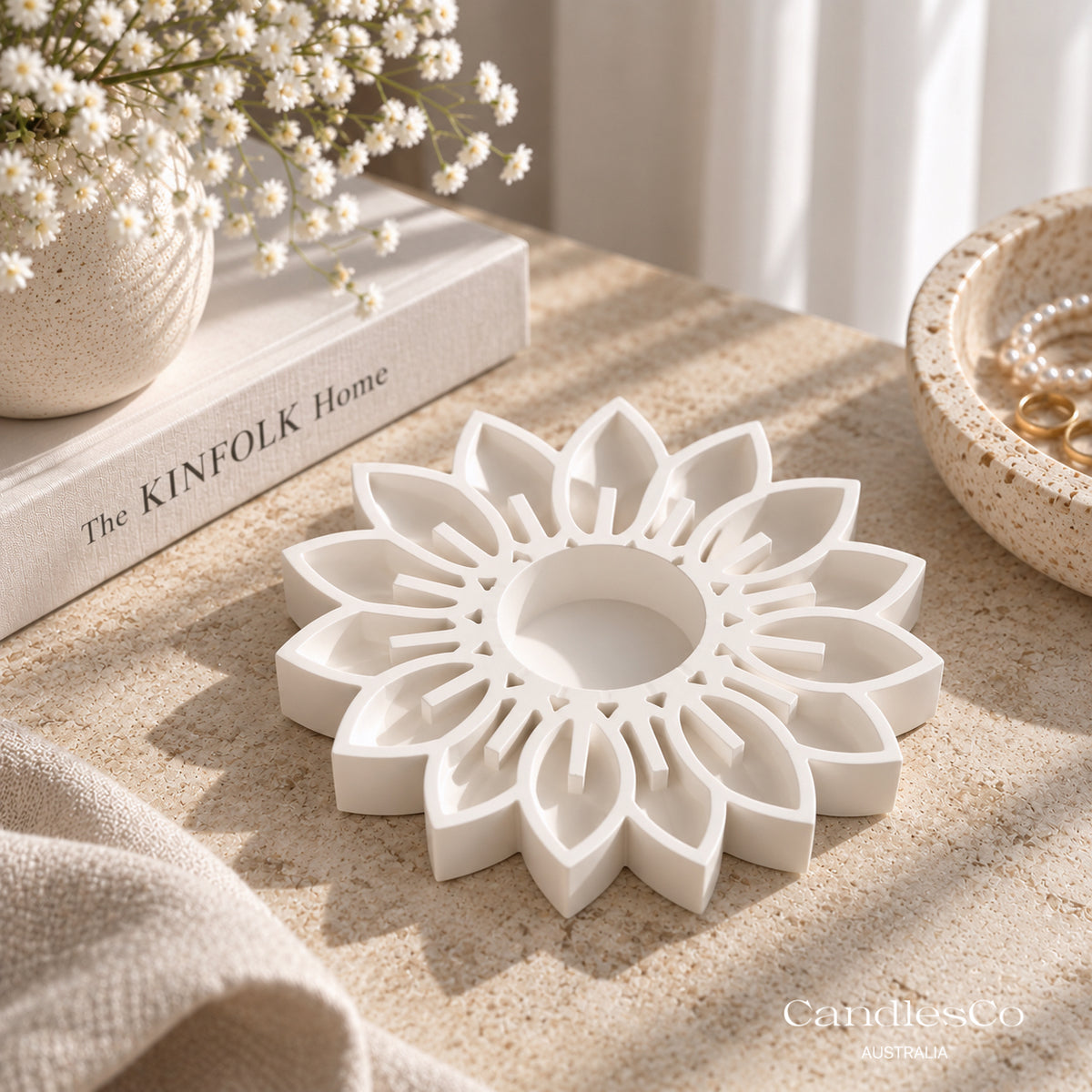 Floral Tealight Candle Holder | Handmade Flower Candle Holder