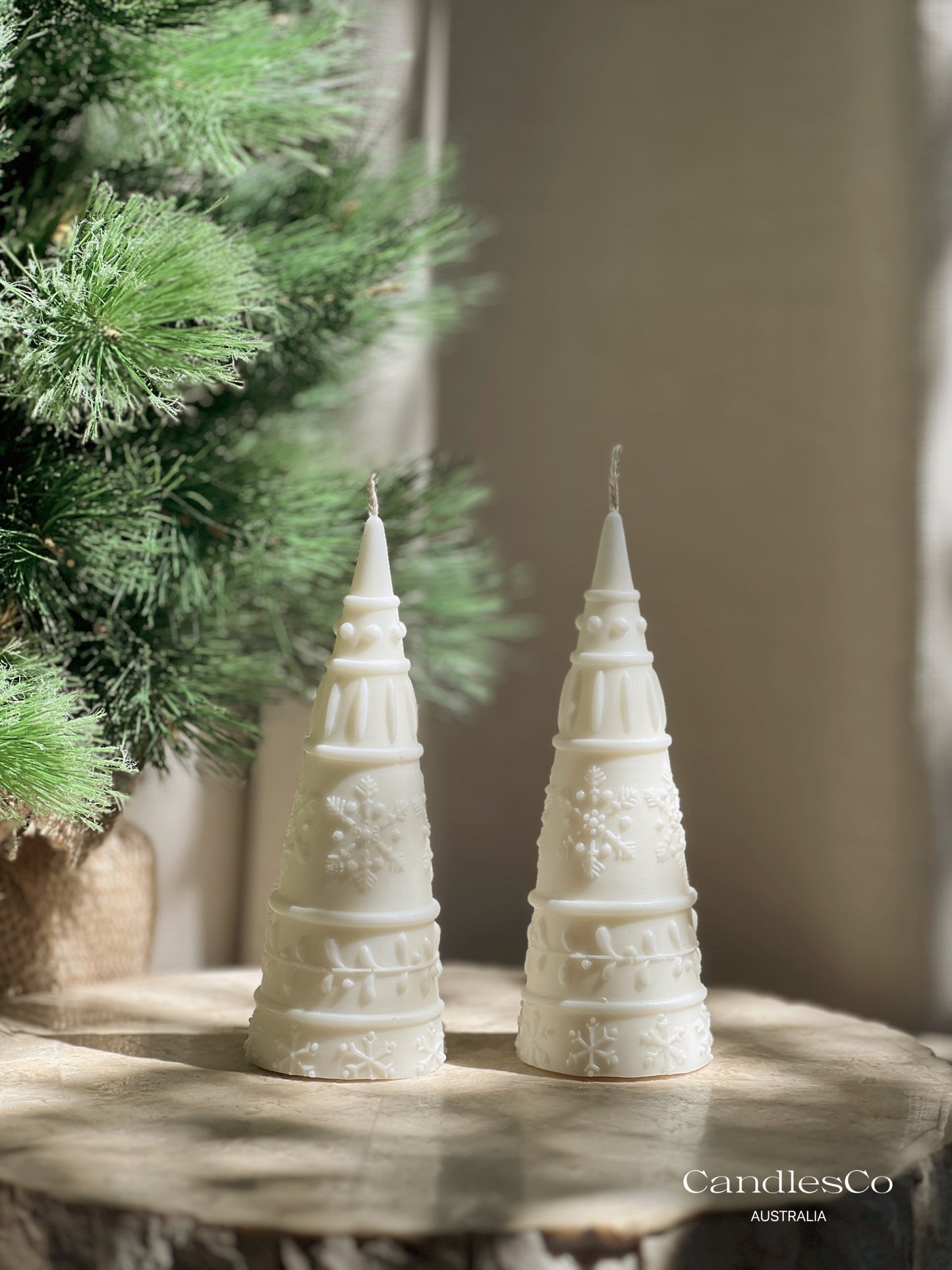 Snowflake Tower Tree Candle