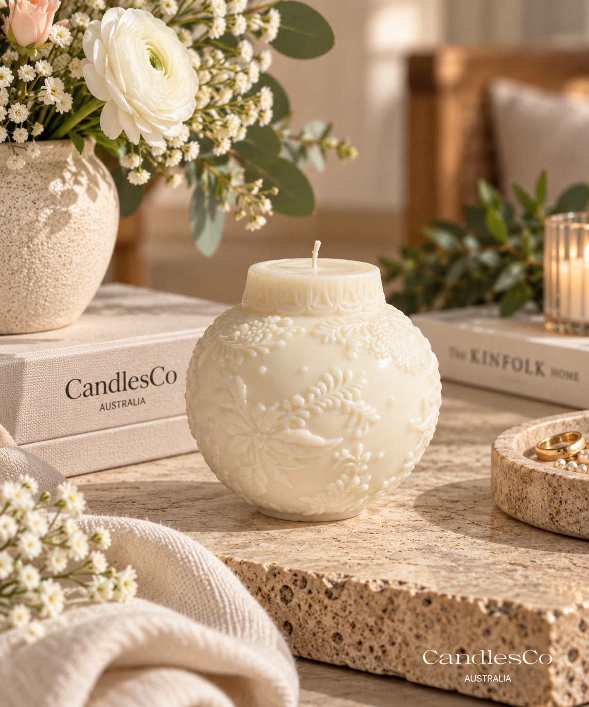 Botanical Bauble Candle – Handmade Sculptural Soy Candle