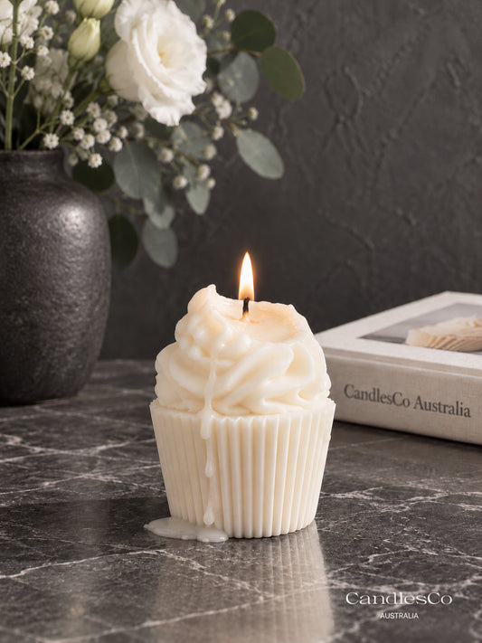Swirl Cupcake Candle – Handmade Unscented Soy Wax Candle | Dessert Candle & Cute Birthday Gift