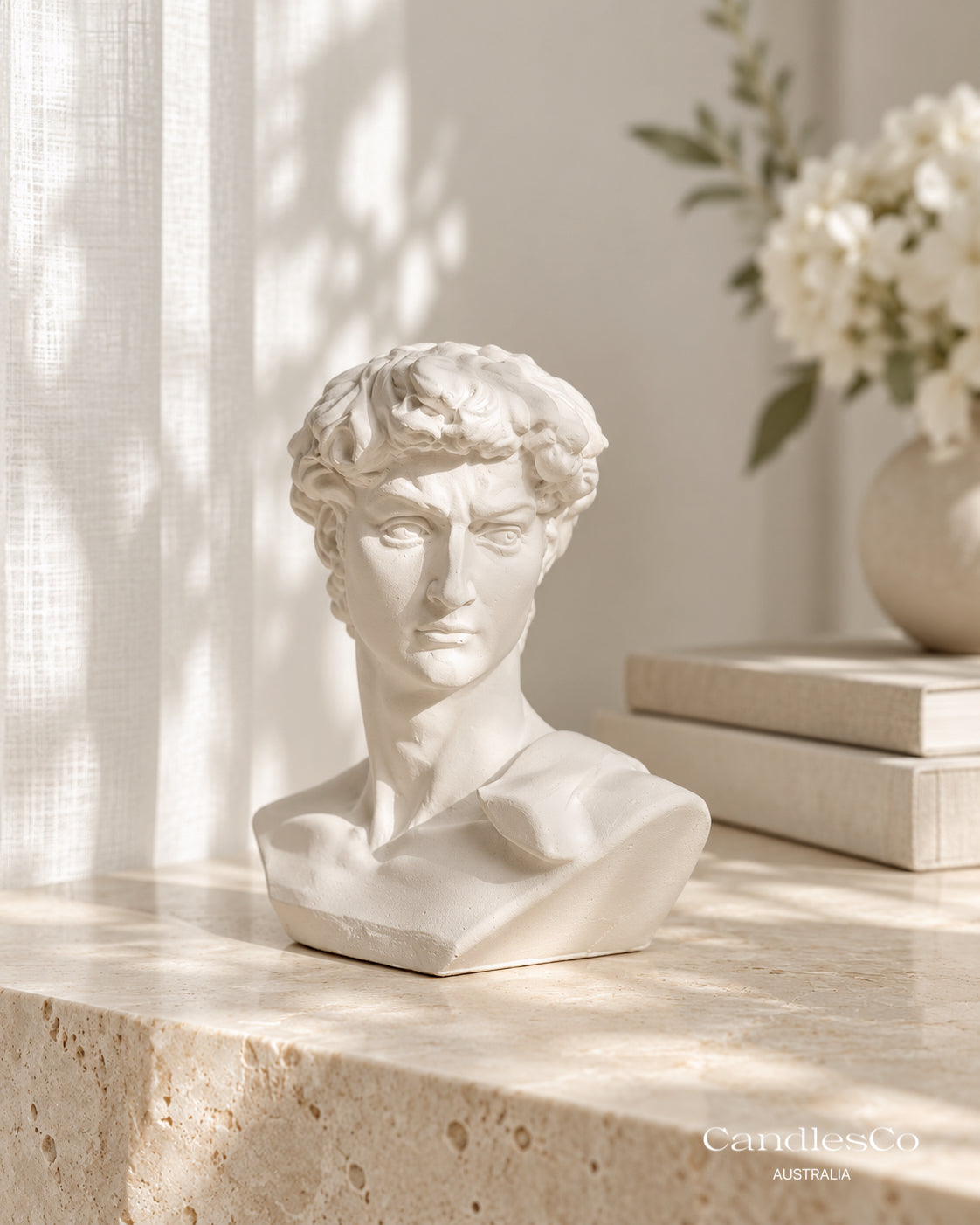 David Statue Bookend – Handmade Sculptural Book Holder & Home Decor