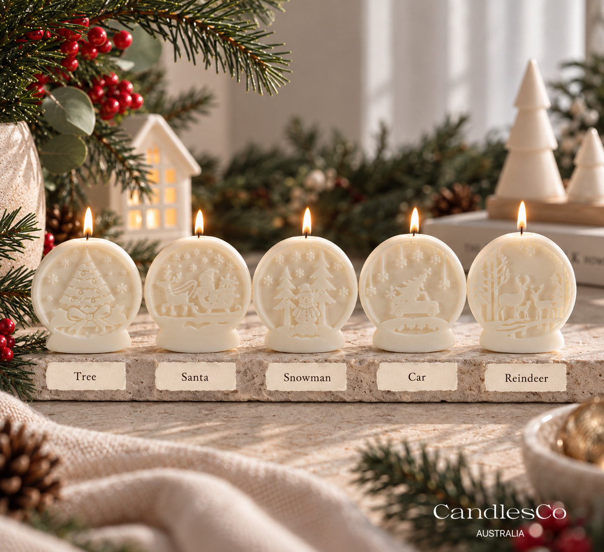 Holiday Snow Globe Candle