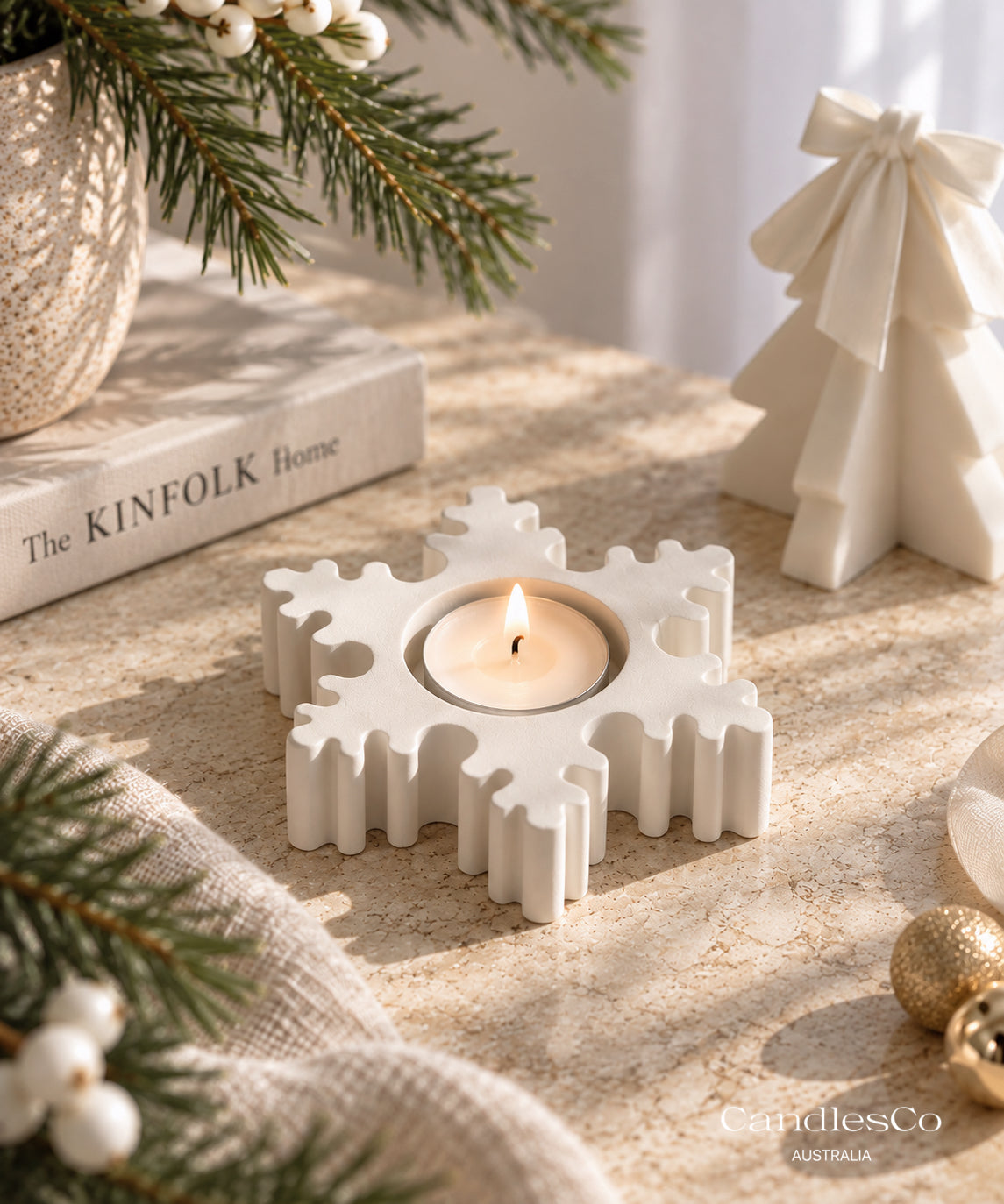 Snowflake Tealight Candle Holder | Christmas Candle Holder
