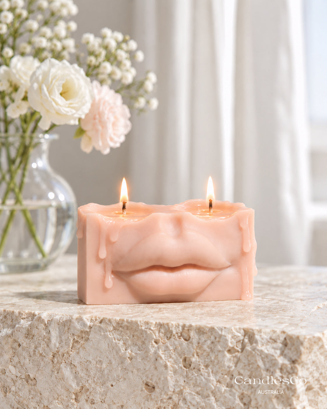 Lips Candle – Handmade Sculptural Soy Wax Double Wick Candle