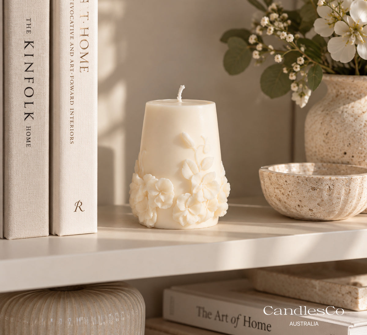 Blossom Floral Pillar Candle