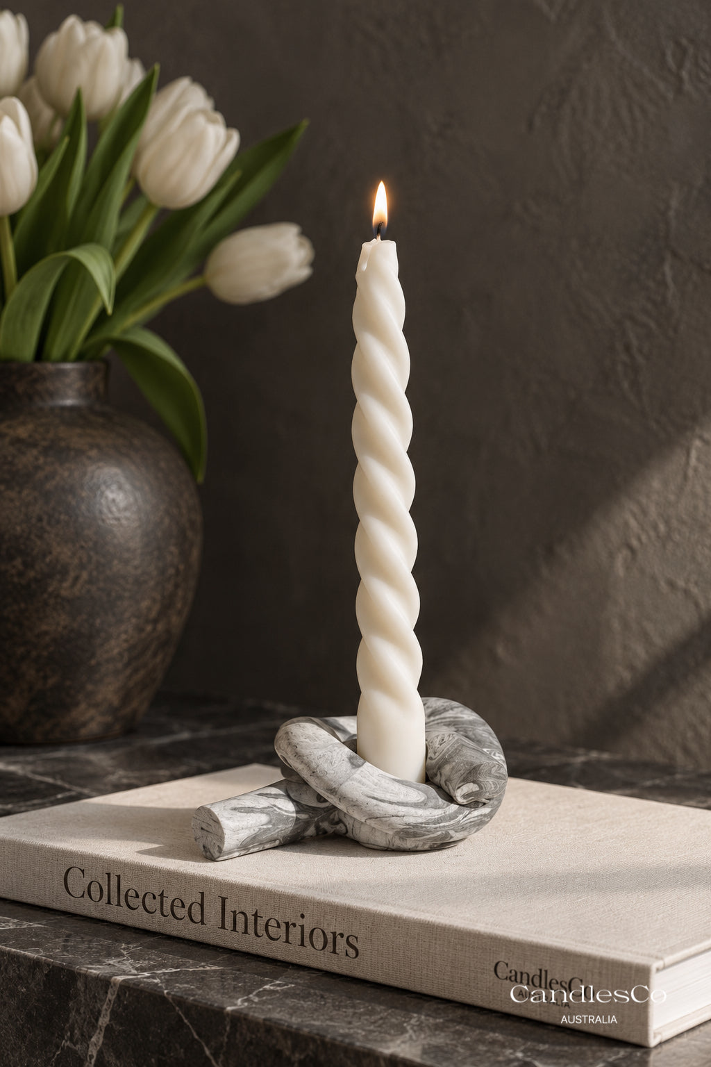 Classic Twisted Taper Candle – Handmade Spiral Soy Candle | Wedding & Home Décor