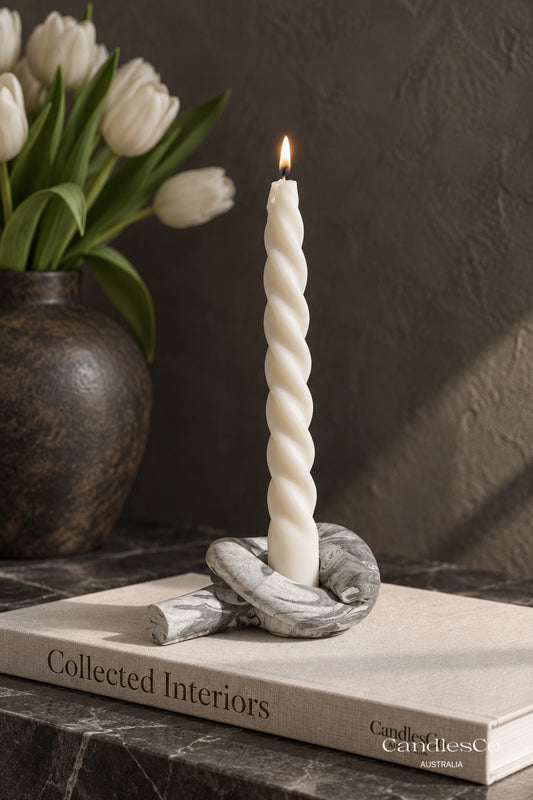 Classic Twisted Taper Candle – Handmade Spiral Soy Candle | Wedding & Home Décor