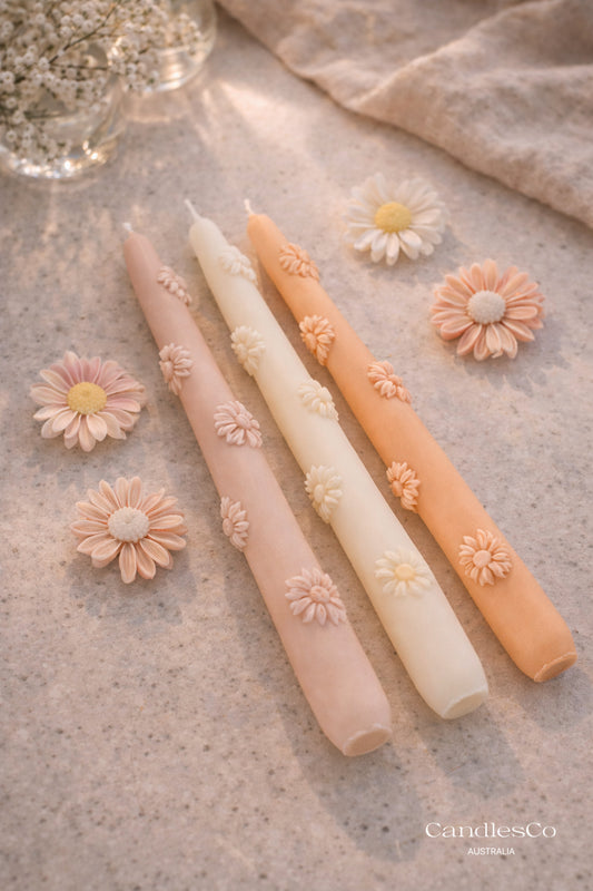 Daisy Floral Taper Candle