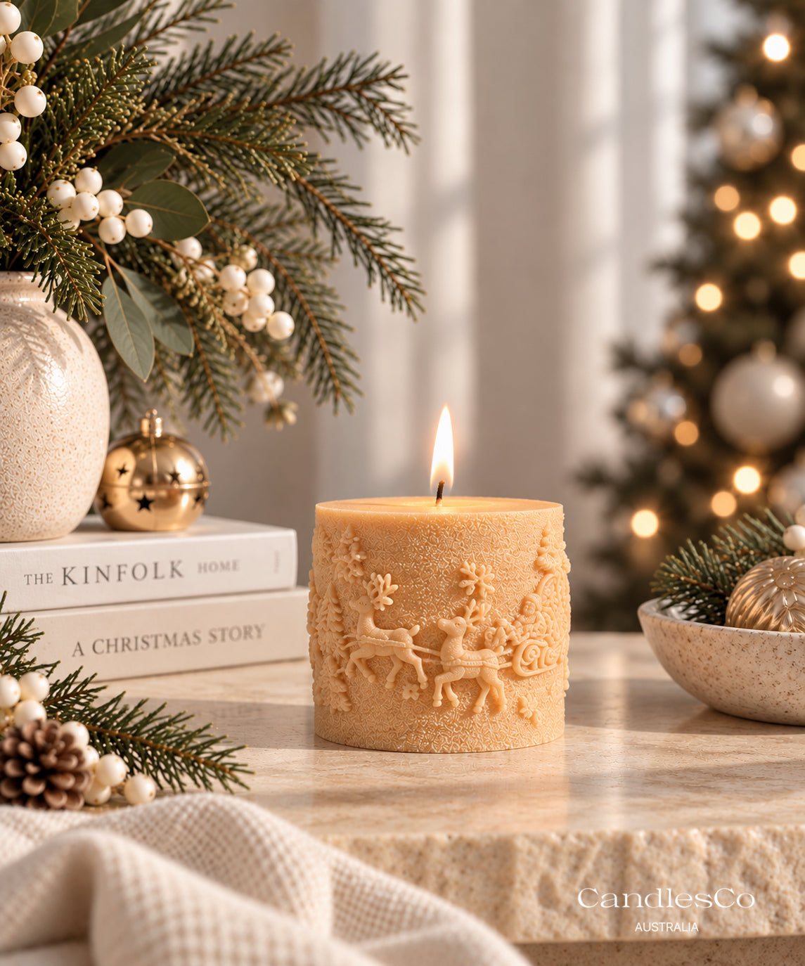 Christmas Santa Pillar Candle