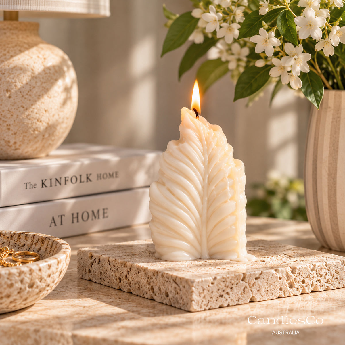 Botanical Leaf Sculptural Candle