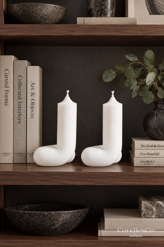 Curved Shaped Candle – Handmade Abstract Sculptural Soy Candle | Modern Home Décor
