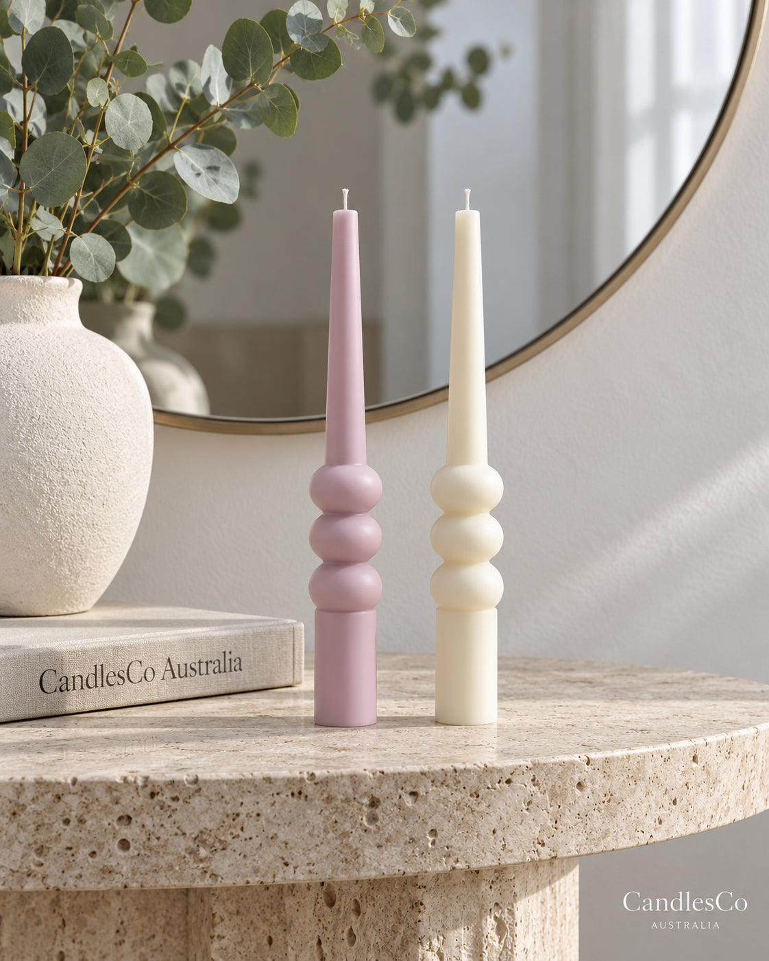 Bubble Taper Candle – Handmade Unscented Soy Wax Candle