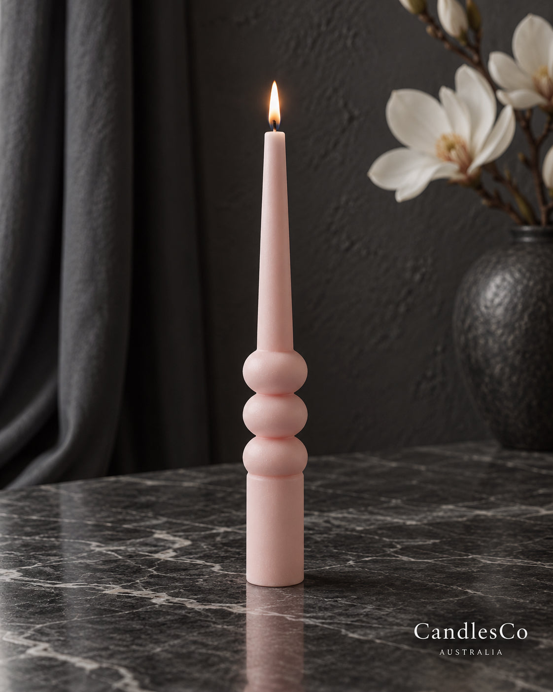 Bubble Taper Candle – Handmade Unscented Soy Wax Candle