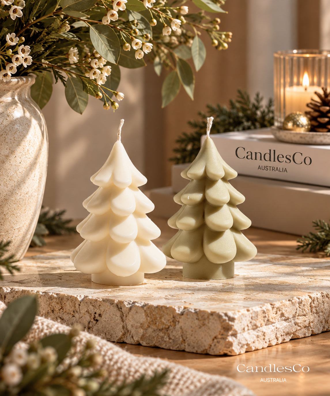 Petal Christmas Tree Candle – Handmade Soy Christmas Candle