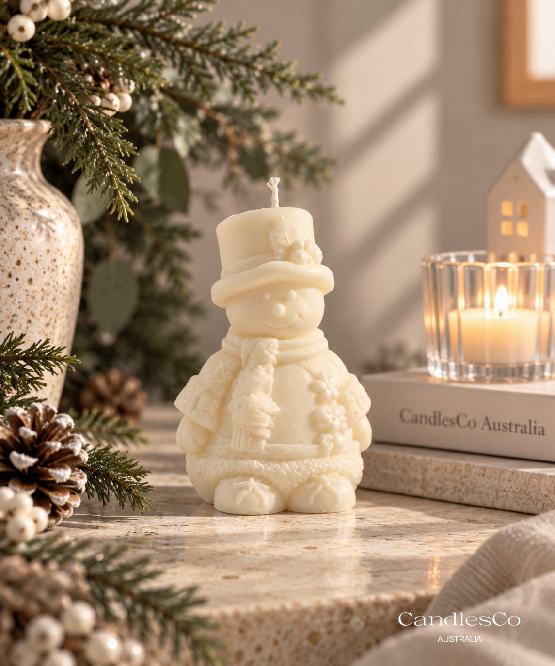 Snowman Candle – Handmade Soy Christmas Candle