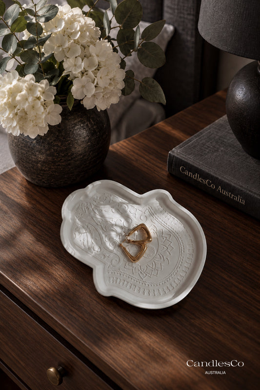 Hamsa Hand Trinket Tray | Handmade Mandala Jewellery Dish