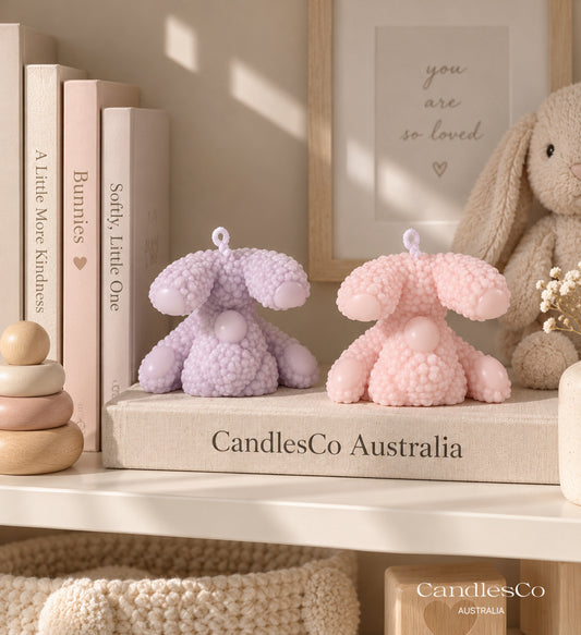 Upside Down Teddy Bear Candle – Handmade Unscented Soy Wax Candle | Cute Bubble Teddy & Baby Shower Gift
