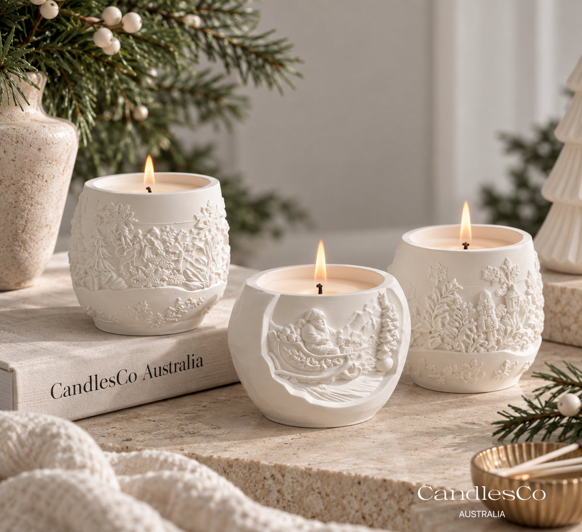 Christmas Village Scented Candle – Handmade Christmas Vessel Candle