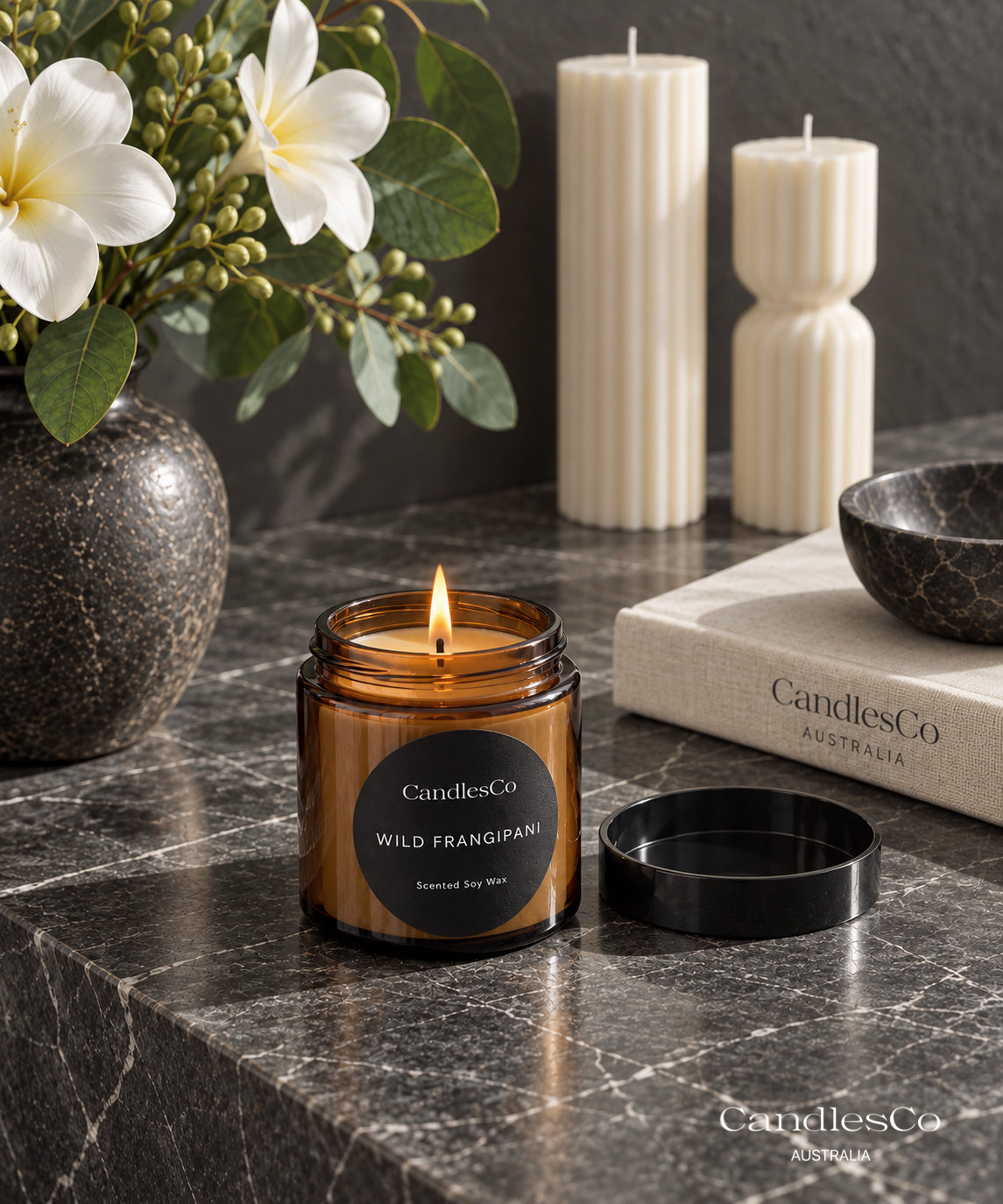 Amber Glass Jar Candle – Handmade Scented Soy Candle | 15 Fragrances | Home Décor & Gift