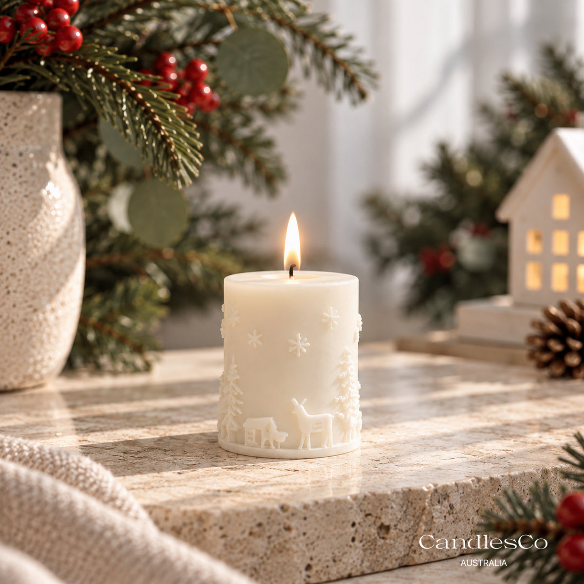 Christmas Pillar Candle