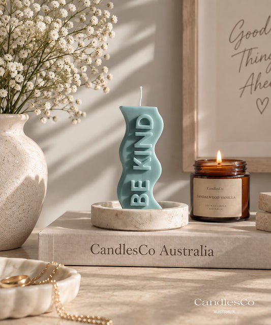 Be Kind Sculptural Candle – Handmade Unscented Soy Wax Candle | Inspirational Gift & Modern Home Décor