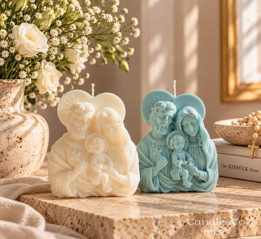 Holy Family Candle | Mary, Joseph & Baby Jesus Soy Candle