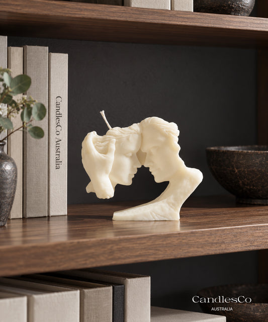 Romantic Couple Sculptural Candle – Handmade Lovers Soy Candle | Wedding, Anniversary & Valentine’s Day Gift