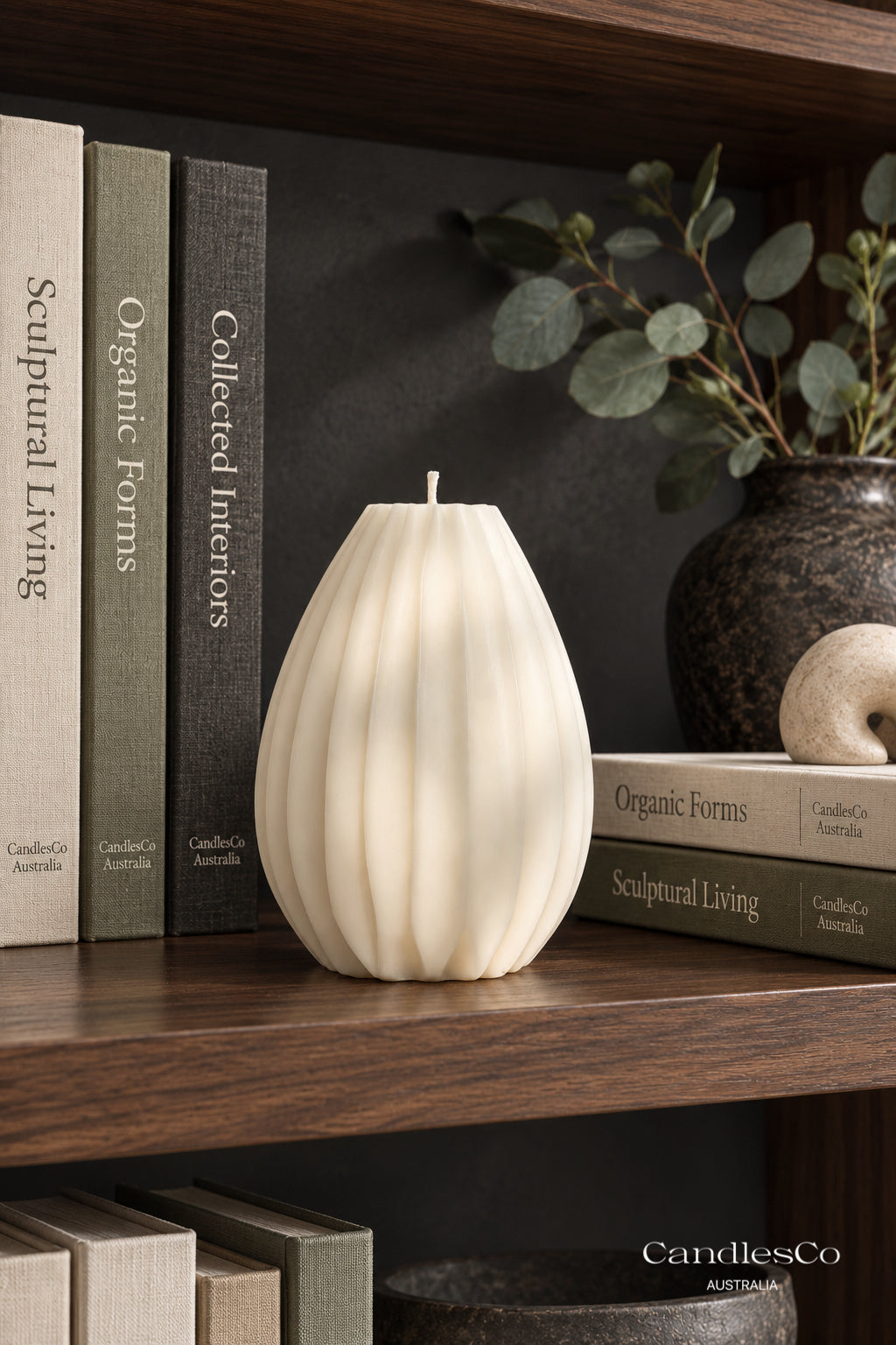 Fluted Teardrop Candle – Handmade Sculptural Soy Candle | Modern Home Décor