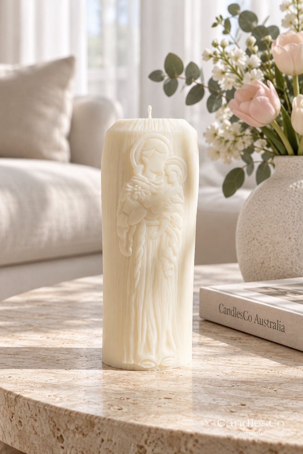 Catholic Religious Pillar Candle – Jesus, Virgin Mary & Saints Soy Candle