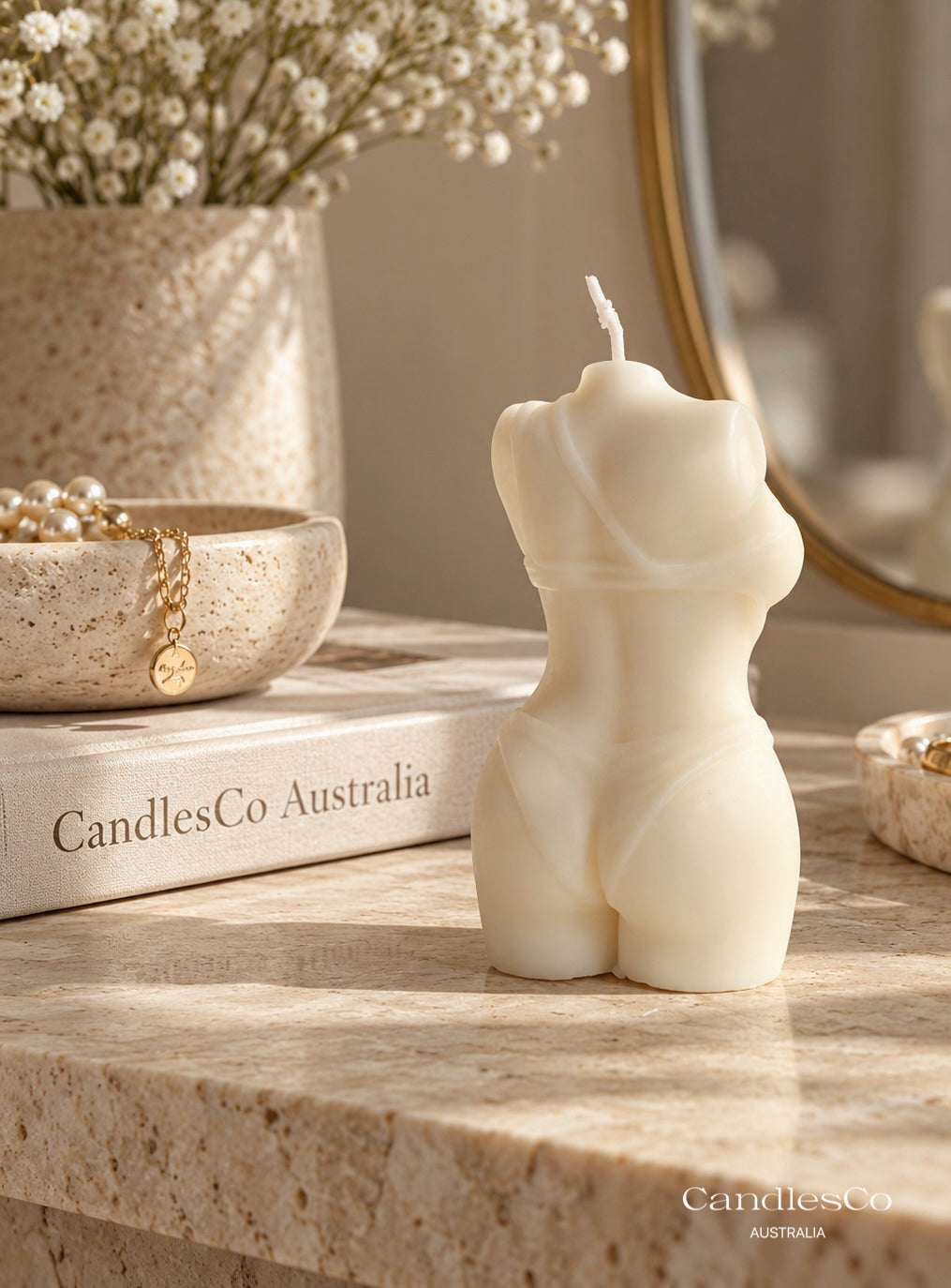 Curvy Female Body Candle – Handmade Unscented Soy Wax Candle | Sculptural Home Décor