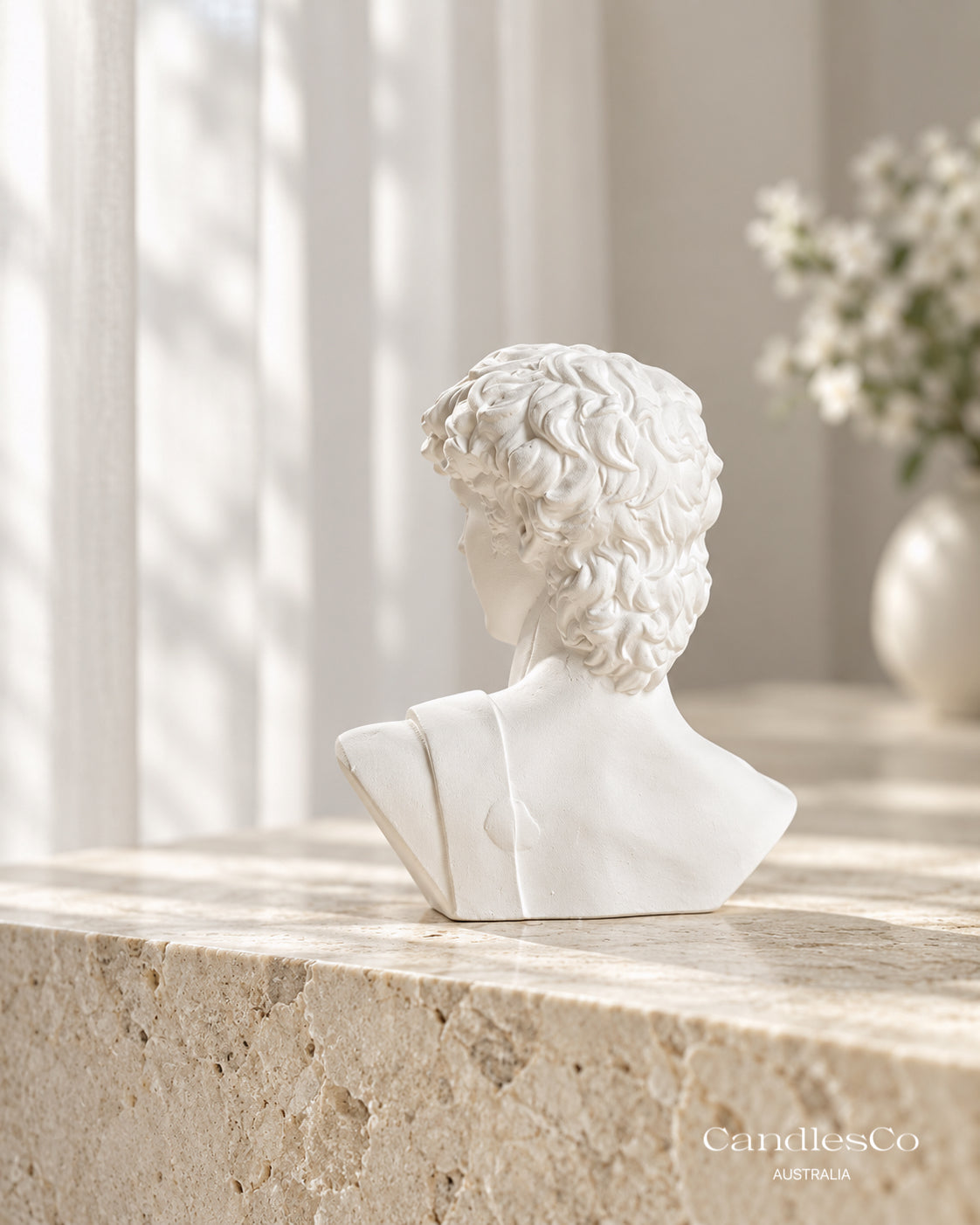 David Statue Bookend – Handmade Sculptural Book Holder & Home Decor