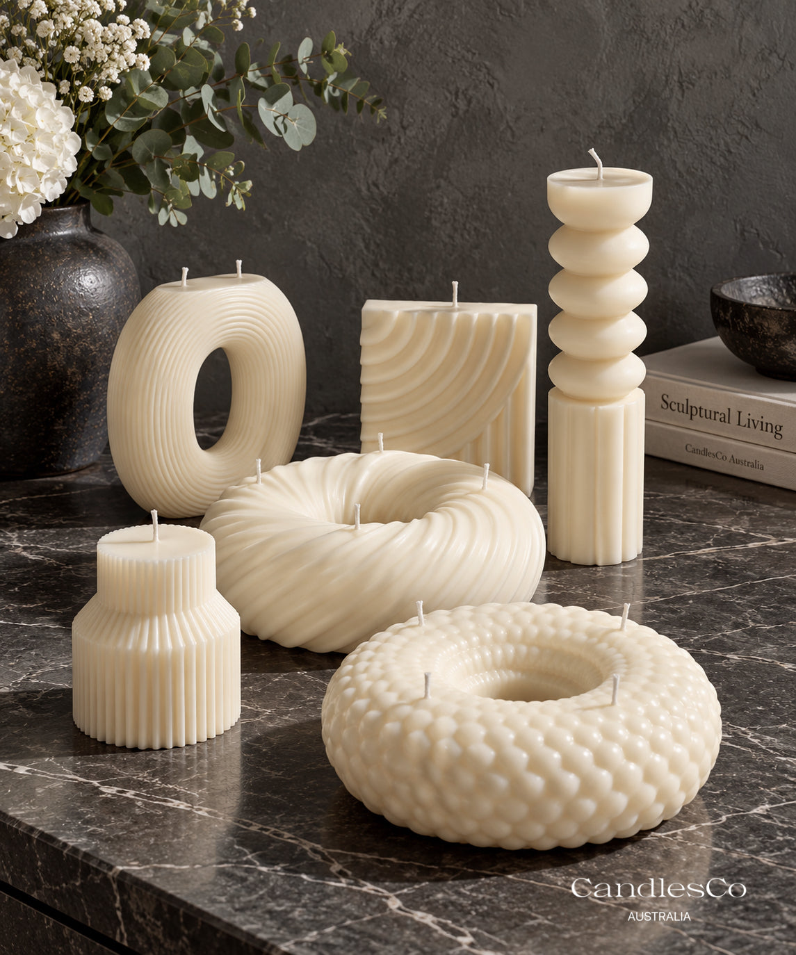 Bubble Donut Candle – Handmade 4 Wick Sculptural Soy Candle | Modern Home Décor
