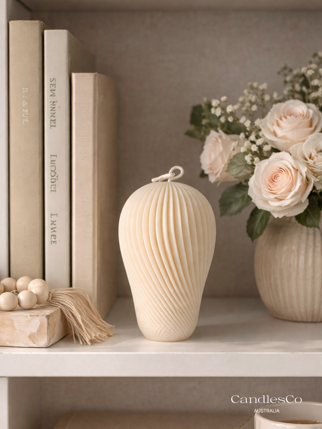 Ribbed Sculptural Candle