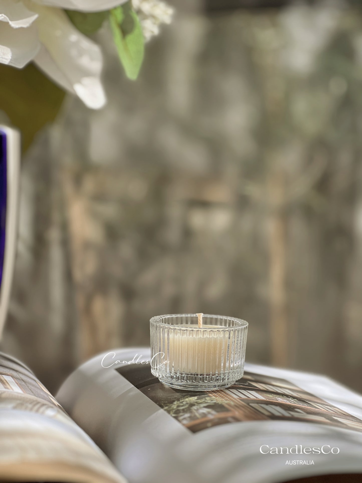 Ribbed Glass Bowl Tealight